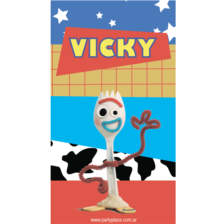 Stickers rect. gdes. Toy Story Forky 16u Pers